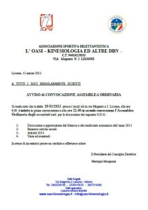 Convocazioni Assemblea Soci
