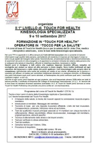 Corso 1^ Livello di TOUCH FOR HEALTH