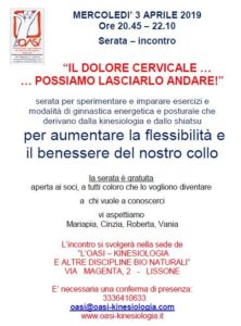 Il dolore cervicale: possiamo lasciarlo andare (3 aprile)