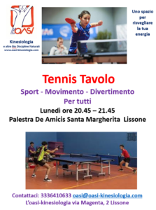 Novità: tennis tavolo